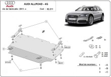 Plieninė variklio apsauga Audi All Road A6 (2011-2018)