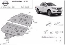 Plieninė pavarų dėžės apsauga Nissan Navara NP300 - D23 (2015-2021)