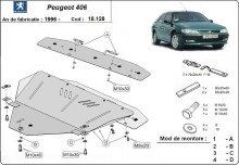Plieninė variklio apsauga Peugeot 406 (1996-2004)