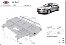 Plieninė variklio apsauga Kia Ceed (2007-2011)