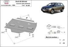 Plieninė automatinės pavarų dėžės apsauga Audi Allroad A6 (2000-2005)