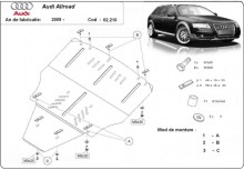 Plieninė variklio apsauga Audi A6 Allroad 2 - be šonų (2005-2011)