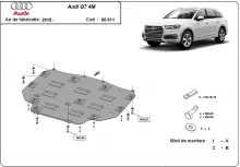 Plieninė pavarų dėžės apsauga Audi Q7 (2015-2026)