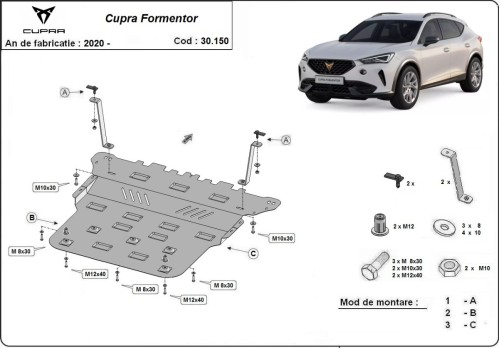 Plieninė variklio apsauga Cupra Formentor (2020-2026)