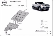 Plieninė pavarų dėžės apsauga Nissan Pick Up (1997-2017)