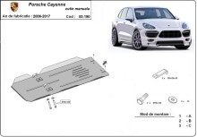 Plieninė mechaninės pavarų dėžės apsauga Porsche Cayenne (2006-2017)