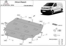 Aliumininė variklio apsauga Citroen Dispach (2016-2026)