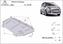 Plieninė variklio apsauga Citroen C3 Picasso (2009-2017)