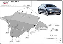 Plieninė variklio apsauga Audi A6 Allroad 2 - z bokami (2005-2011)