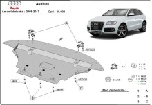 Plieninė variklio apsauga Audi Q5 (2008-2017)