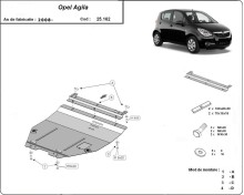 Plieninė variklio apsauga Opel Agila (H08) (2007-2014)