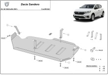 Plieninė kuro bako apsauga Dacia Sandero (2021-2026)