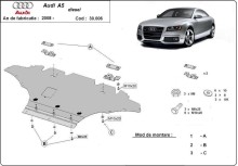 Plieninė variklio apsauga Audi A5, dyzelinas (2008-2016)