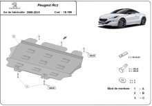 Plieninė variklio apsauga Peugeot Rcz (2009-2015)