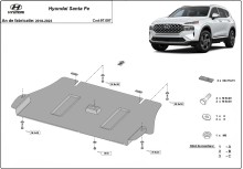 Plieninė katalizatoriaus apsauga Hyundai Sante Fe (2018-2023)