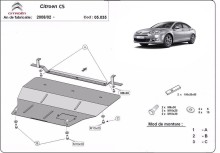 Plieninė variklio apsauga citroen C5 (2008-2019)
