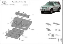 Plieninė variklio apsauga Toyota Land Cruiser J90 (1995-2002)