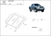 Plieninė variklio apsauga Toyota Hilux (2000-2004)