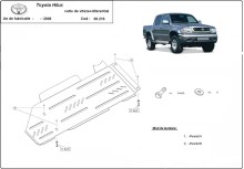 Plieninė pavarų dėžės ir reduktoriaus apsauga Toyota Hilux (2000-2004)