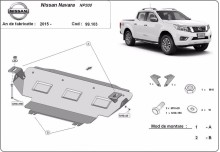 Plieninė radiatoriaus apsauga Nissan Navara NP300 - D23 (2015-2021)