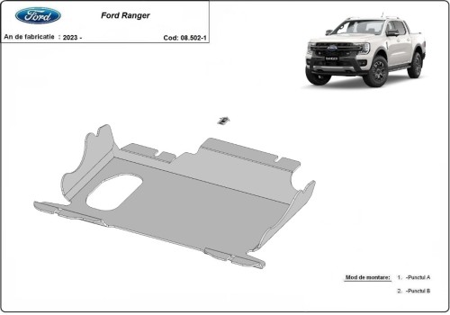 Plieninė variklio apsauga Ford Ranger (2023-2026)