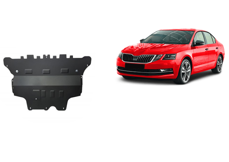 Plieninė variklio apsauga Skoda Octavia 3 - automatinė pavarų dėžė (2013-2020)