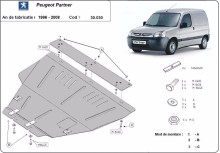 Plieninė variklio apsauga Peugeot Partner (1996-2008)