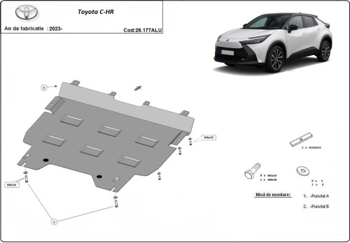 Aliumininė variklio apsauga Toyota C-HR (2023-2026)