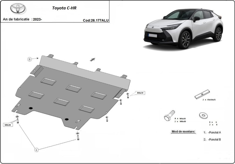 Aliumininė variklio apsauga Toyota C-HR (2023-2026)