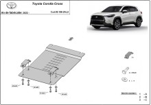 Aliumininė katalizatoriaus apsauga Toyota Corolla Cross (2022-2026)
