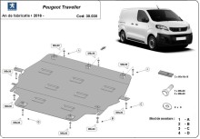 Plieninė variklio apsauga Peugeot Traveller (2016-2026)