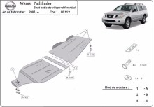 Plieninė pavarų dėžės ir reduktoriaus apsauga Nissan Pathfinder (2005-2015)