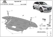 Plieninė variklio apsauga Hyundai i20 (2015-2020)