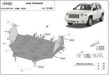 Plieninė variklio apsauga Jeep Compass (2006-2016)