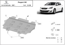 Plieninė variklio apsauga Peugeot 308 (2007-2017)