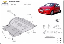 Plieninė variklio apsauga Chevrolet Kalos (2004-2008)