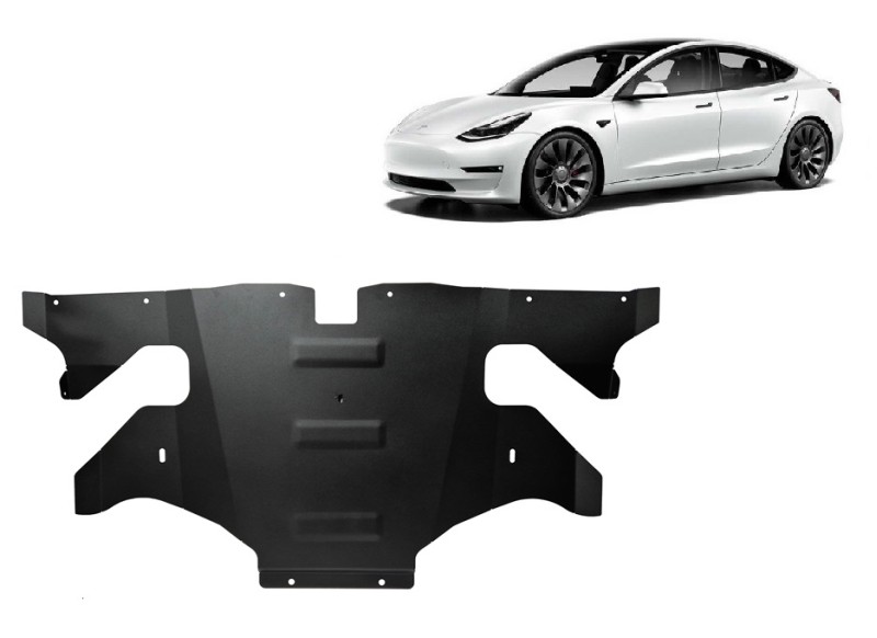 Plieninė galinio elektros variklio apsauga Tesla Model Y AWD (2020-2023)