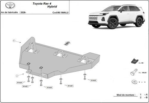 Aliumininė diferencialo apsauga Toyota Rav4 (2026-2026)