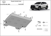 Plieninė variklio apsauga Toyota Corolla Cross (2022-2026)