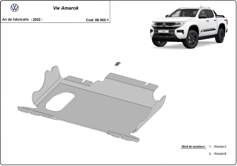 Plieninė variklio apsauga Volkswagen Amarok (2022-2026)