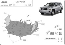 Plieninė variklio apsauga Jeep Patriot (2007-2017)