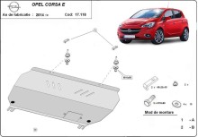 Plieninė variklio apsauga Opel Corsa E (2014-2019)
