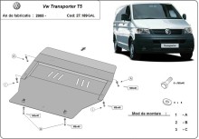 Plieninė cinkuota variklio apsauga Volkswagen Transporter T5 (2003-2015)