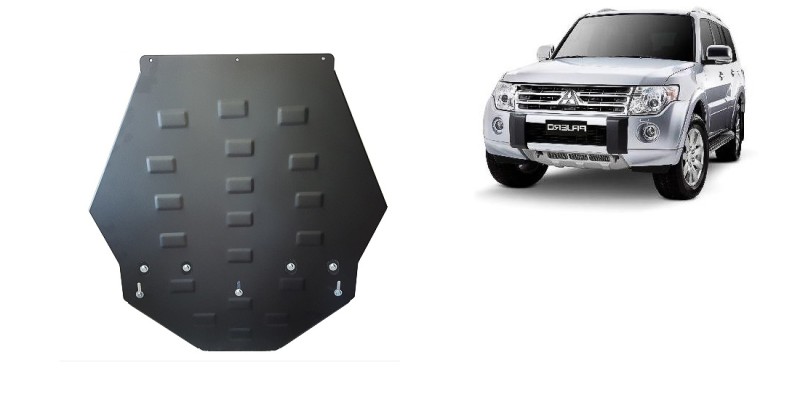 Plieninė pavarų dėžės apsauga Mitsubishi Pajero 4 (V80, V90) (2007-2021)