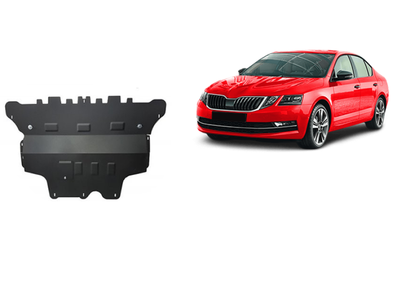 Plieninė variklio apsauga Skoda Octavia 3 - mechaninė pavarų dėžė (2013-2019)