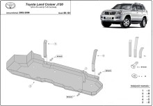 Plieninė kuro bako apsauga Toyota Land Cruiser J120 - tik 5 durų versijai (2002-2009)