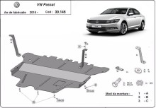 Plieninė variklio apsauga VW Passat B8 - mechaninė pavarų dėžė (2014-2023)