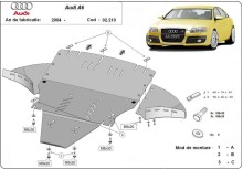 Plieninė variklio apsauga Audi A6 z bocznymi klapami (2004-2011)