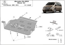 Plieninė pavarų dėžės apsauga Mercedes Viano W639 - 2.2 D 4x2 (2003-2014)