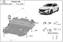 Plieninė variklio apsauga Peugeot 308 (2018-2026)